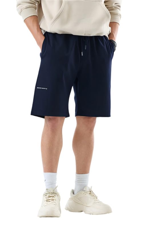 Men Casual Shorts | Relaxed Fit with Straight Hem & Drawstring Closure | 100% Cotton Woven Fabric for Summer & Casual Wear