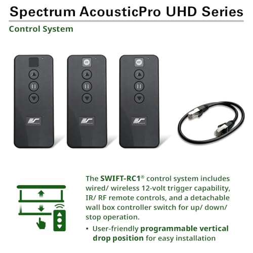 Image of Elite Screens Acoustically Sound Transparent Spectrum Electric AcousticPro UHD,125-INCH Motorized Projector Screen Moire-Free Perforated Weave Home Movie Cinema, ELECTRIC125H2-AUHD