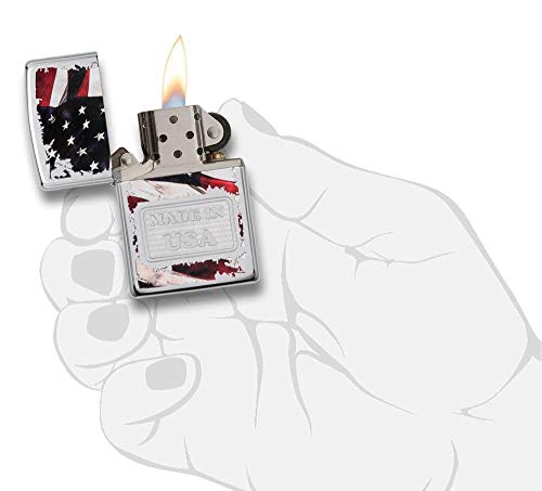 Encendedor Zippo Cromo Brillante Hecho en USA miniatura 5