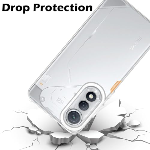 Image of COVERBLACK Flexible Rubber Case Back Cover Compatible for Tecno LJ8k / Pova Curve 5G - Transparent