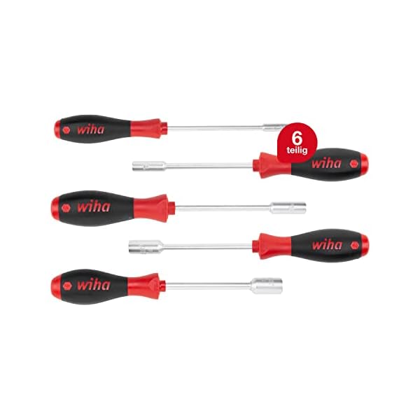 Wiha Schraubendreher Set SoftFinish® Sechskant-Steckschlüssel 5-tlg. ergonomischer Griff für kraftvolles Drehen I…