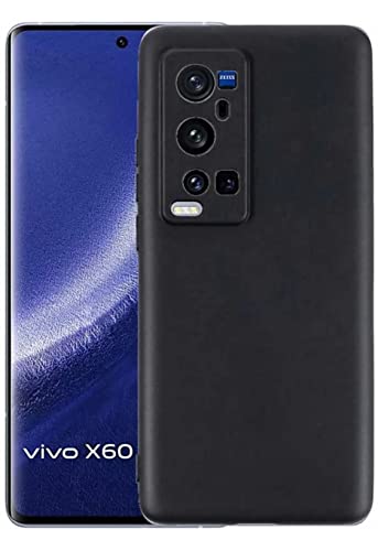 Image of Mobile Back Cover Case for Vivo X60 Pro Plus (Silicone Case|CameraProtection|Black SC1510)