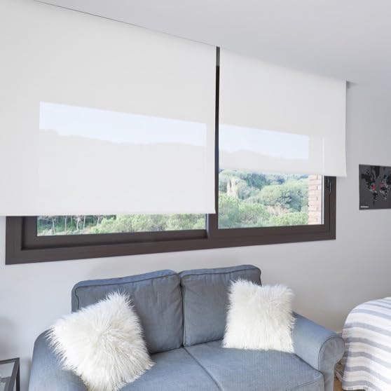 STOR PLANET | Tenda a rullo Screen per Interni, Tenda Termica Isolante Cucina, Soggiorno, Studio... Tende Finestre di Grandi (fino a 200 cm) e Porte (fino a 250 cm altezza) | Bianco, 100x250cm