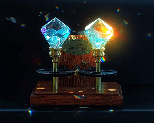Solar Powered Silent Symphony Dual Spinning Crystals | Light Up a Room with Dazzling Rich Colors | Enjoy The Effects of The Austrian Crystal Prism | Relax While Watching Rainbows Move Around The Room