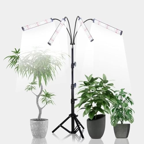 WeeLeeGoo Grow Light 2 Pack, 6000K Full Spectrum Gooseneck Growing Lamp for Indoor Pot Plants Bonsai/Plant/Houseplants, Dimmable & Auto Timer 4 8 12H