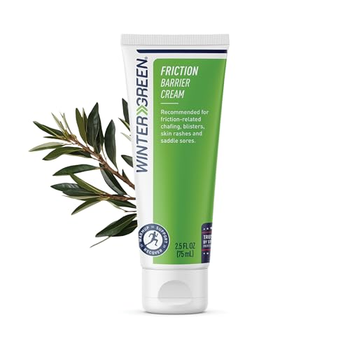 Wintergreen Friction Barrier Cream, 2.5 oz – Anti-Chafing Cream for Blisters and Rashes, Tea Tree Oil and Shea Butter Skin Protection for Athletes, Runners, and Cyclists