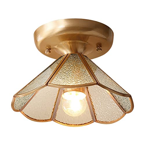 Plafonnier romantique givré semi-encastré pour couloir chic et salon moderne