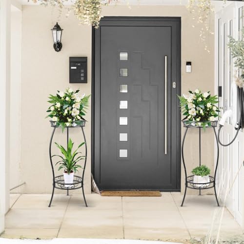 Bomclap Pflanzenständer Metall, 69cm Blumenständer Pflanzenständer, 2-stufige Blumentopf Ständer Blumentopfhalter für Drinnen & Draußen… – Ansicht 3