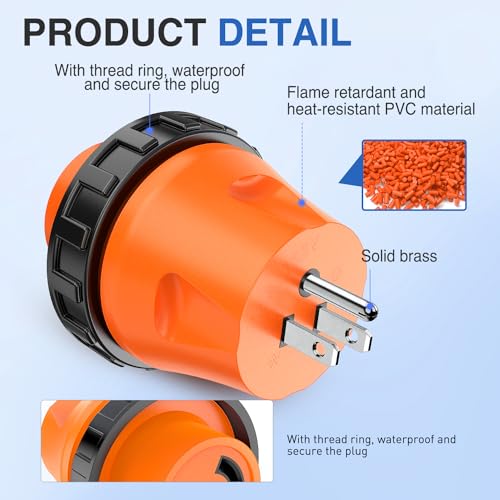 Image of Nilight 15 Amp to 30 Amp RV Power Adapter 5-15P to L5-30R | 110 Volt Twist Locking Connector 15A Male Plug to 30A Female Receptacle for RV Generator Camper Electrical Converter