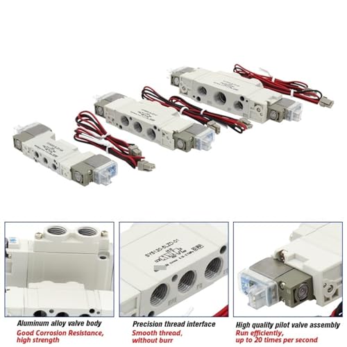 Électrovanne 5 ports pour contrôle de vérin double effet et pilotage interne stable - 5