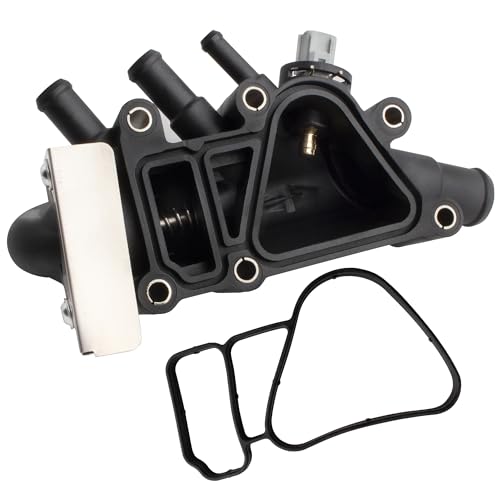 BOXI 902-999 Engine Coolant Thermostat Housing Assembly Fits for Ford Courier Fiesta 2005 2006 2007 2008 2009 2010 / Replaces M3S6G8575A2A 586D1 M2S6G
