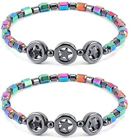 Lot de 2 bracelets de cheville magnétiques en hématite pour femme - Bracelet de cheville magnétique en hématite pour homme et femme, Pierre Cover