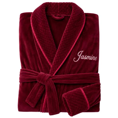 Product Image of the Lotus Linen Luxury Plush Bathrobes for Women - Personalized Soft Fleece, Cozy & Warm Long Robe - Comfy, and Lightweight Lounge Wear - Robes for Women Bathrobe with Pockets & Belt Perfect for Winter
