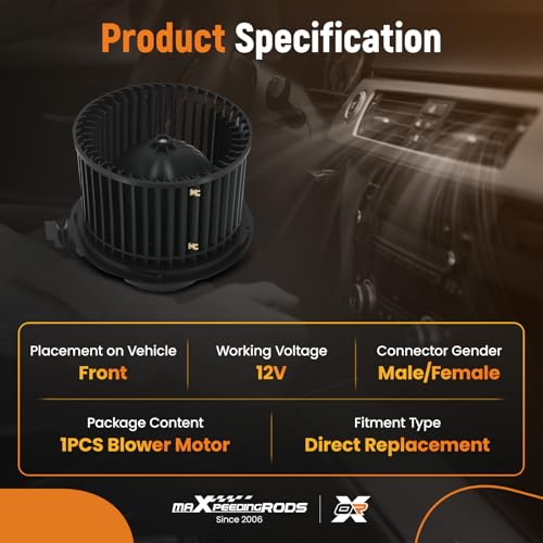 Image of maXpeedingrods Front Heater Blower Motor with Fan Cage 700287 Fits for Nissan Versa 2007-2012, for Nissan Tiida 2007-2017 Gas DOHC Naturally Aspirated # 75879 27226EE91C 27226EE91B PM9376