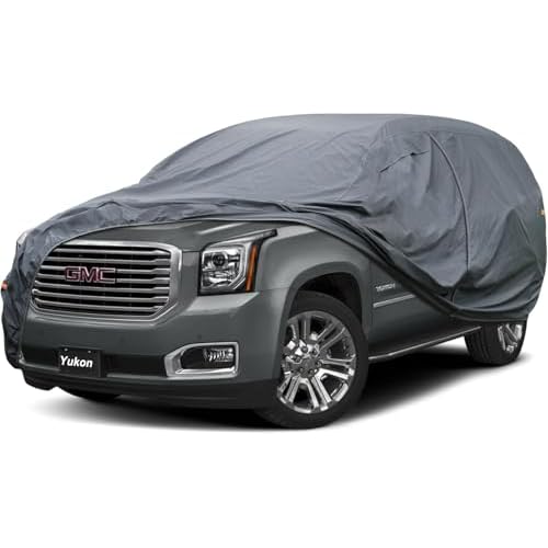 Premium Car Cover Custom Fit GMC Yukon XL (2000-2025), 16 Layers Heavy Duty Car Cover Waterproof All Weather with Zipper Door for Sun Rain Snow Dust Uv Protection