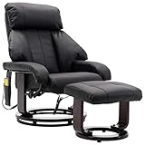 Festnight Sillón de Masaje Reclinable para TV Sillón Masaje Relax Sillon Reclinable Electrico Cuero Sintético Negro