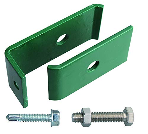 Gah-Alberts 672836 Mounting Set for Double-Wire Mesh Panel Pack of 5 Green Plastic-Coated