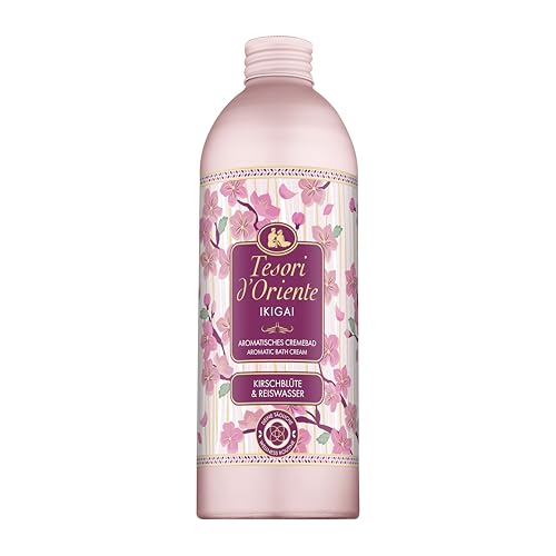 Tesori dOriente | Cremebad Ikigai | aromatisches Bad mit Kirschblüte und Reiswasser | Körperpflege für die Badewanne | Ritual für Körper & Sinne | 500ml