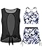Ghteas Girls Swimsuit 3 Piece Set Black Bathing Suit Metal Ringed Straps Halterneck and Drawstring Printed Shorts Water Sports Fashion Swimwear for Tween Girl 11-12
