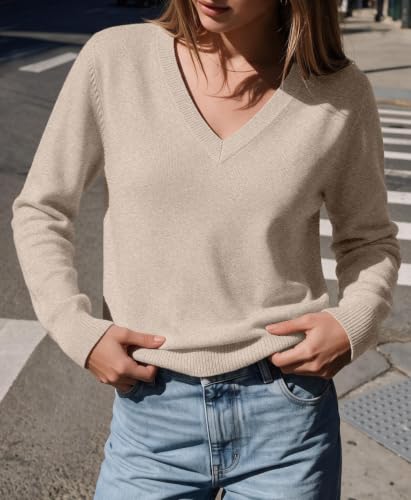 Womens Sweaters V Neck Ladies Tops Business Casual Outfits Fall Clothes A L - image 3