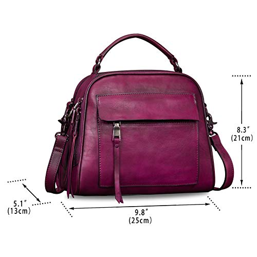 Image of Genuine Leather Purses and Handbags for Women Shoulder Bag Vintage Handmade Real Leather Crossbody Satchel Purse with Strap