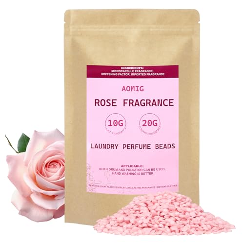 Aomig Perlas Lavadora Perfumadas, 250g Perfume para la colada Perlas De Fragancia, perfumador ropa Para Un Frescor Mas Suave Y Duradero, Rosa