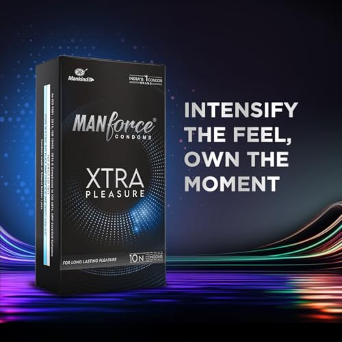 Image of Manforce Xtra Pleasure Xtra Dotted Climax Delay Condoms, Unflavoured, 10 Pcs (Pack of 6)