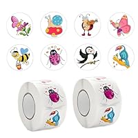 Insect Bug Stickers Rolls - 1000Pcs Small Animal Sticker Ladybird Beetle Butterfly Decals Insect Aesthetics Self-Adhesive Labels for Kids School Prizes Rewards Classroom Teaching.