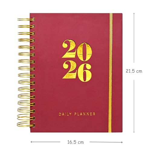 Image of Merlot Edition Planner with Bookmark | Planner Set Includes A5 Journal (22x17 cm) 228 Pages | 120 GSM | 250+ Stickers | Bookmark with Cover Box (The Merlot Edition, Aesthetic Series)