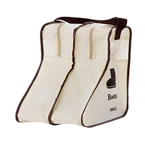 Preisvergleich Produktbild Luccase Stiefel Tasche Reißverschlüsse Geschlossen Hohe Stiefel Lagerschutz Tasche Boot Cover Stiefel Staubdicht Lagerung Tragbare Stiefelstaubbeutel (Beige, S)