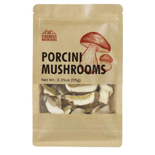 VIGOROUS MOUNTAINS Dried Porcini Mushrooms for Cooking (3.35Ounces)