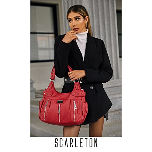 Image of Scarleton Purses for Women Large Hobo Bags Washed Vegan Leather Shoulder Bag Satchel Tote Top Handle Handbags, H1292