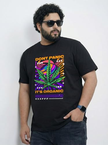 Image of Toodlegram Men Plus Size Cotton Printed T-Shirt Half Sleeve Round Neck Regular Fit 3XL-9XL