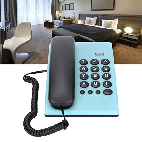 Teléfono Fijo con Cable KX‐T504, Funciones Múltiples y Batería Azul miniatura 4