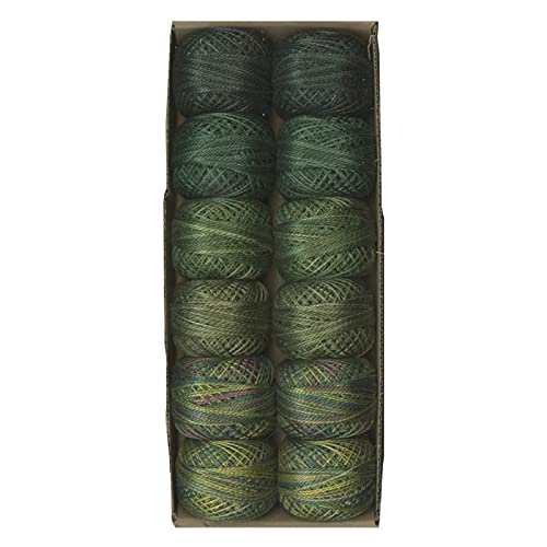 Image of Valdani Inc Valdani Pearl Cotton Ball Size 5 46yd 12 Colors Two In Green Thread, Multi