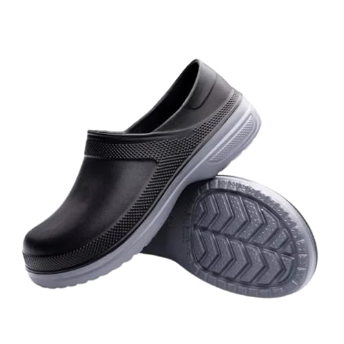Kitchen Work Shoes, Plus Size Comfort Kitchen Chef Oil Resistant Slip Resistant Service Shoes for Men, Fashion Waterproof Restaurant Ideal Work Boots, for Chef, Hospital(Black,8)