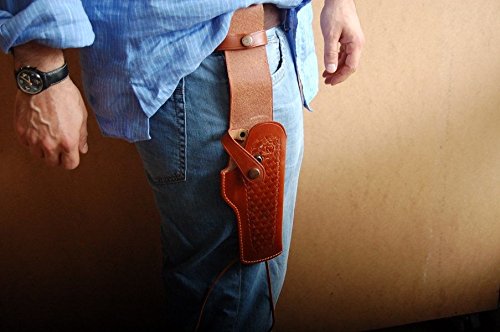 Koltster Alis402 Belt With Leg Ties Leather Holster Retention Strap Fits Colt Ruger Springfield Taurus Remington 1911 Rh Handmade! (Brown) #TOP4