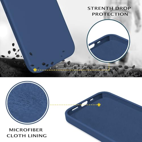 Image of VONZEE Compatible with iPhone 13 Case, Liquid Silicone Case, Full Body Protective Cover, Shockproof, Slim Phone Case, Anti-Scratch Soft Microfiber Lining, (6.1 inch Blue)