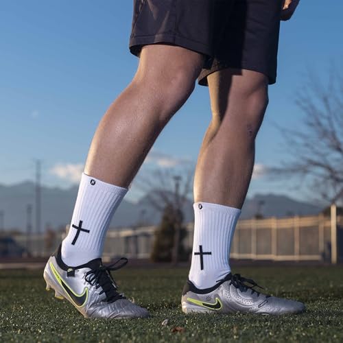 Momentum Cross Religious Men and Women Soccer Socks, Anti-Slip Grip Socks for Soccer, Running, Football, Crew Length.2