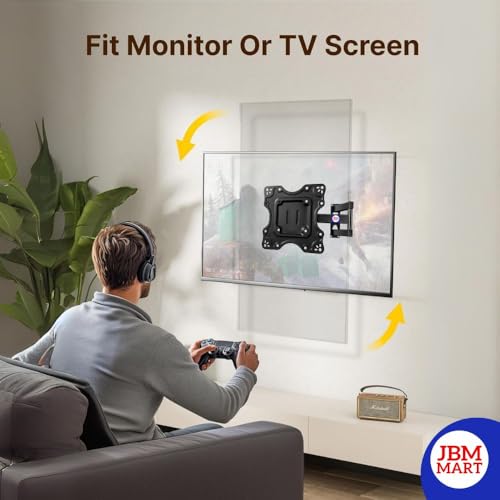 Image of JBM MART Wall Mount for 24 to 43 inch TV with 6-Way Swivel Tilt | Full Motion Cantilever for LED, LCD, Plasma TV | Six-Way Precision Adjustments | Effortless Setup (Pack of 1)