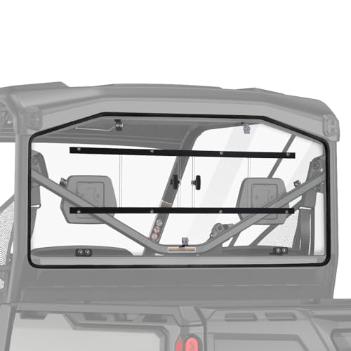 KEMIMOTO UTV Rear Windshield, Back Wind Screen Back Window with Sliding Panel Compatible with Can-Am Defender HD 5/ 8 /10 / MAX 2016 2017 2018 2019 2020 2021 2022 2023 2024