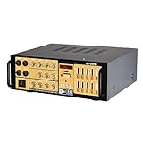 Eingebautes großes Aluminium-Kühlkörper, um die Wärmeableitung für den Verstärker zu gewährleisten, und eine hohe Leistung, um den Verstärker stark zu liefern.