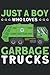 JUST A BOY WHO LOVES GARBAGE TRUCKS: Notizbuch | liniert |120 Seiten |Größe 6 x 9 Zoll (15, 24 x 22, 86 cm) | Notebook-Journal Notizblock | Müllwagen-Notizbuch