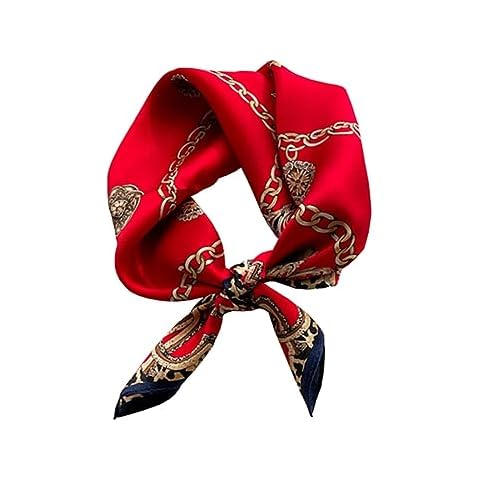 JERLA Women's Men's Small Square satin 100% Real Mulberry Silk Scarfs paisley Hair head face scarf 21" x 21" Cover