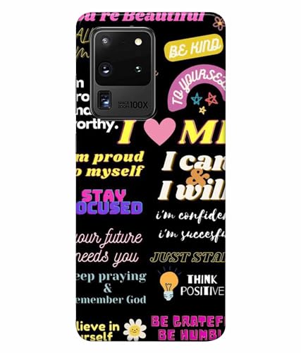 Image of Printed Hard Back Case Cover & Compatible for Samsung Galaxy S20 Ultra | Motivation Energy Quotes (Multicolor) - D1201