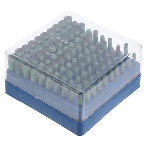 Luxshiny 100pcs Green Rubber Grinding Stone Set, Rotary Tool Sanding Bits for Drill, Mounted Abrasive Polishing and Stone Carving Accessories, Industrial Grinding Mounted Points Kit