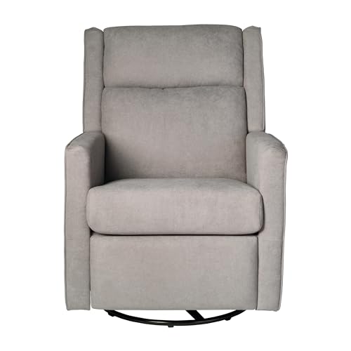 Sillón reclinable manual gris claro con base giratoria miniatura 7