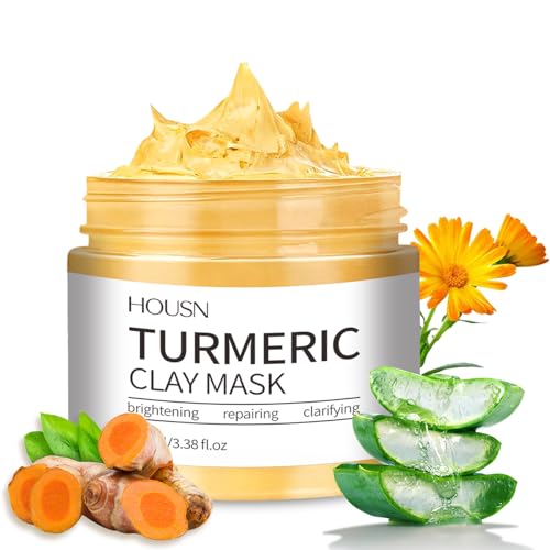 Mascarillas Faciales de Cúrcuma,Mascarilla Hidratante para limpieza facial profunda,Refina Los Poros,Mejora los puntos negros Acné Manchas oscuras e Iguala el Tono de la Piel,Controla grasa,100g