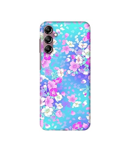 Image of Floral Blue Pattern Design 3D Printed Hard Back Case Cover for Samsung Galaxy A14 5G / 4G