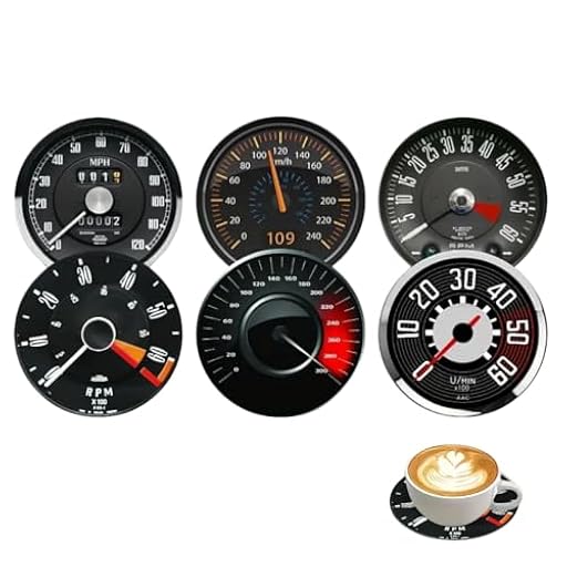 Juego de Posavasos con Forma de Panel de Velocidad, Posavasos Originales de Madera para Bebidas como Cafe, te, Cerveza, Vino para Casa y Restaurante, 6 Unidades | Ya disponible en tu tienda friki favorita! En mundofriki.es!